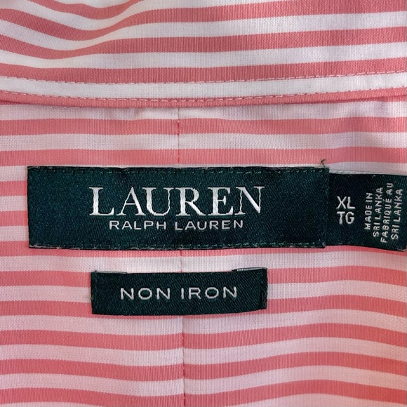 Lauren Ralph Lauren Non Iron Striped Long Sleeve Shirt Women XL Old Money Office - Picture 4 of 10